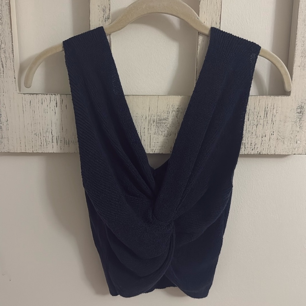 Moussy Vintage Knit Tank in Navy